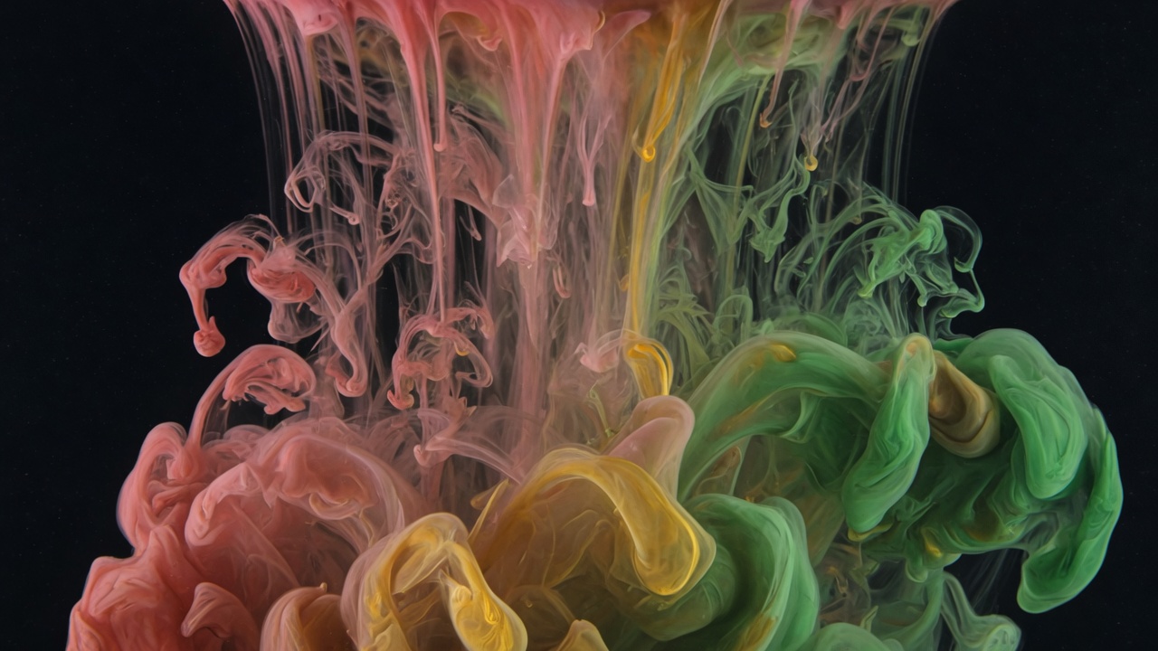 A fall of rose, gold, and green light